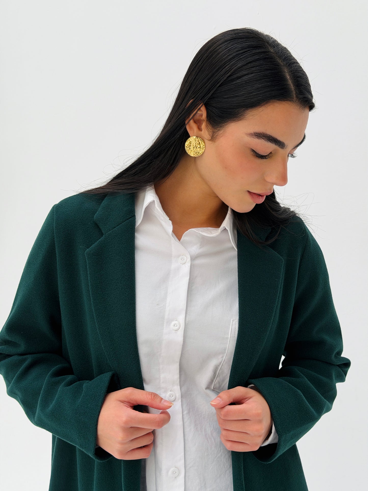 Everyday Wool Coat In Deep Teal