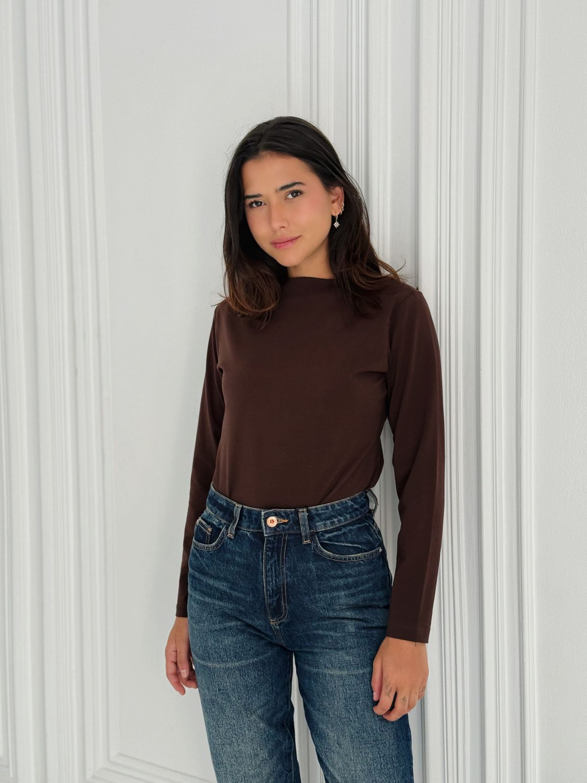 Daily basic top in brown
