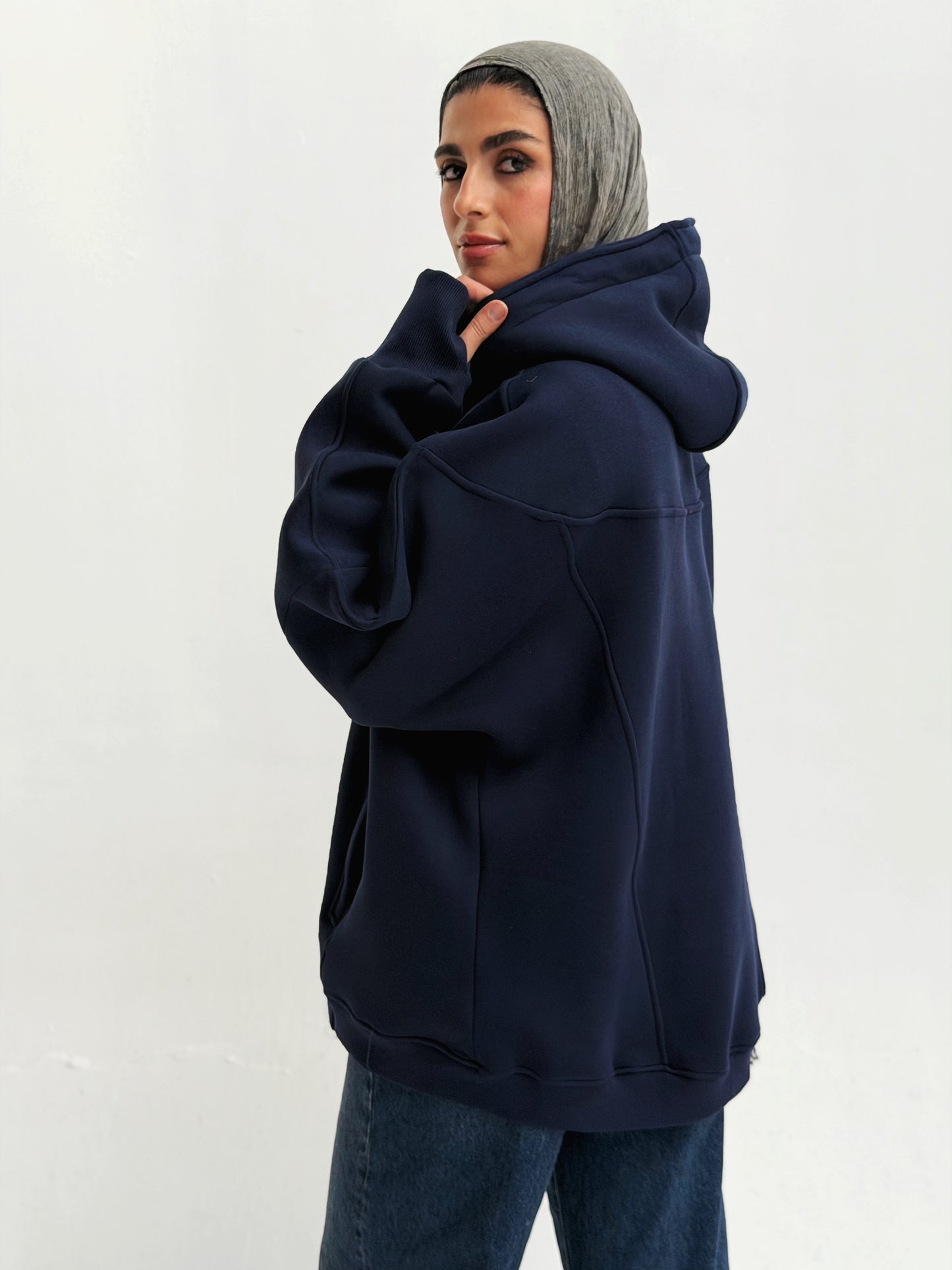 Oversized Hoodie in Navy