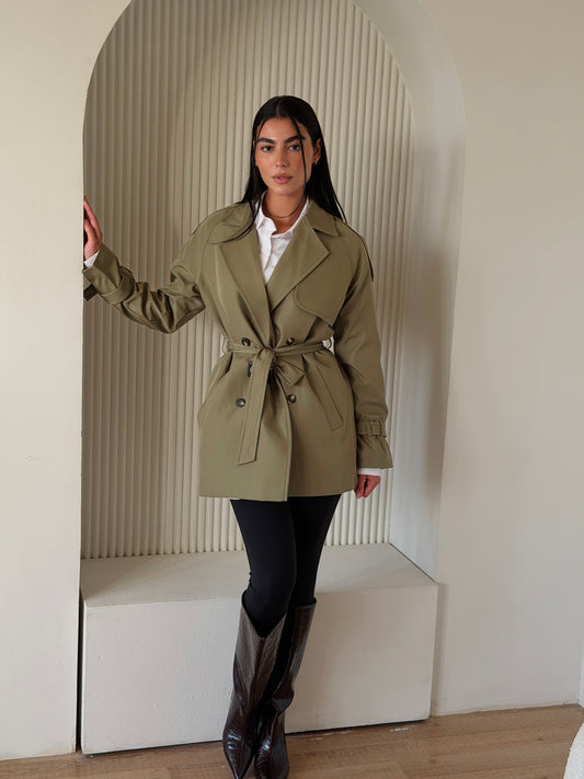 Mini Trench Coat In Matcha