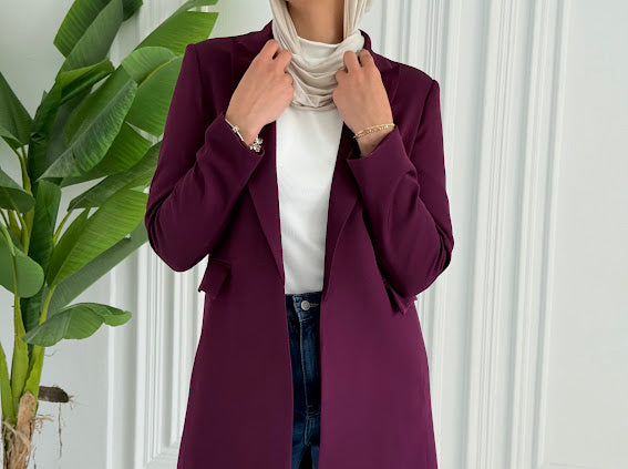 Slim fit purple blazer