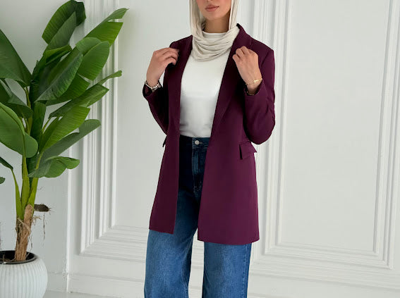 Slim fit purple blazer
