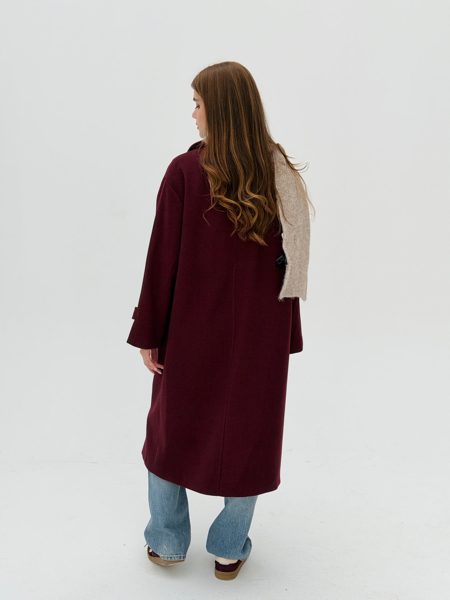 Iconic Winter Coat In Burgundy