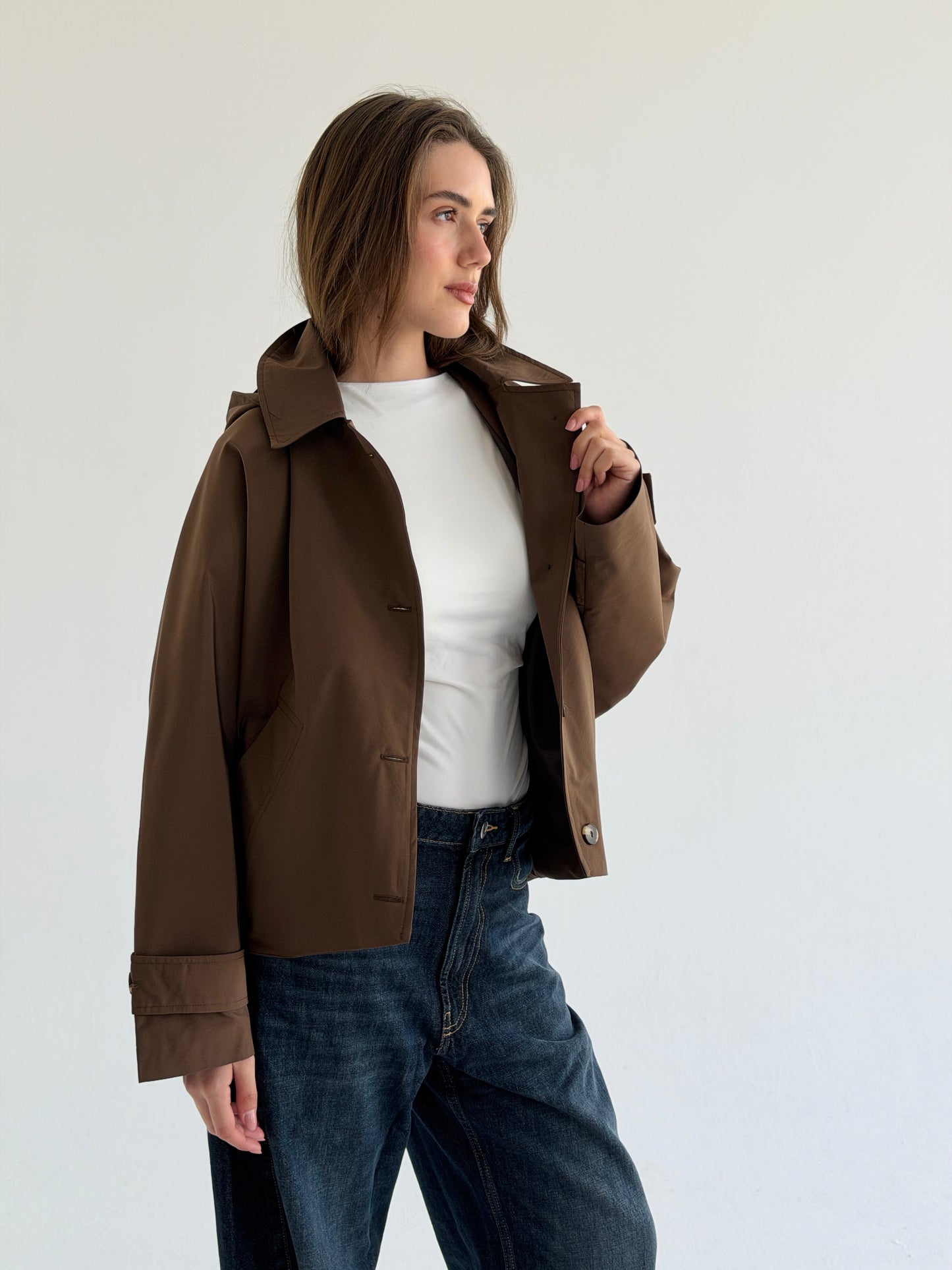 Oversized Edge Jacket In Brown