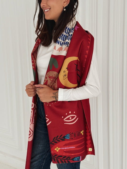 Autumn light wool scarf ( Rectangle)