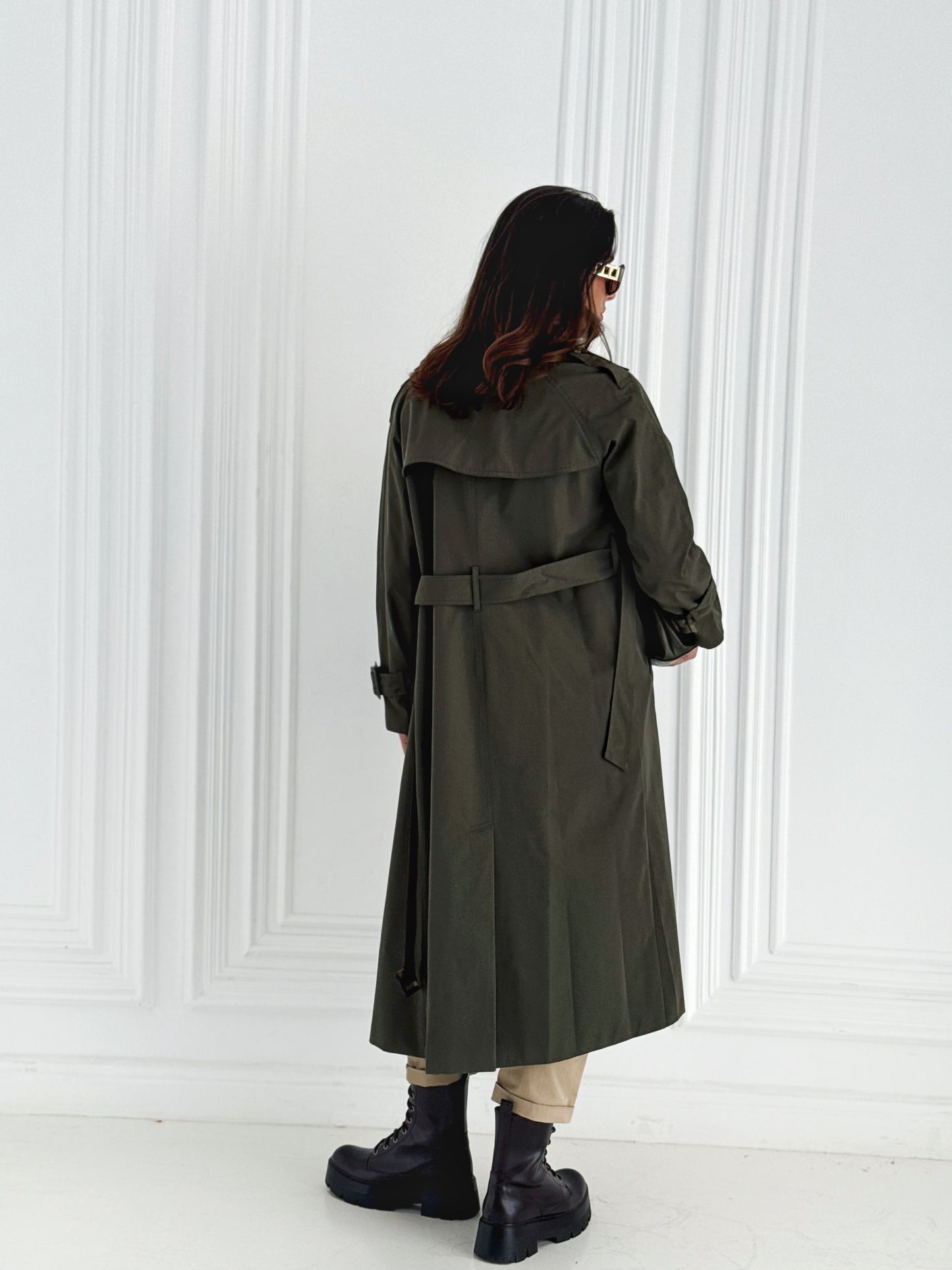 Statement Trench Coat In Olive