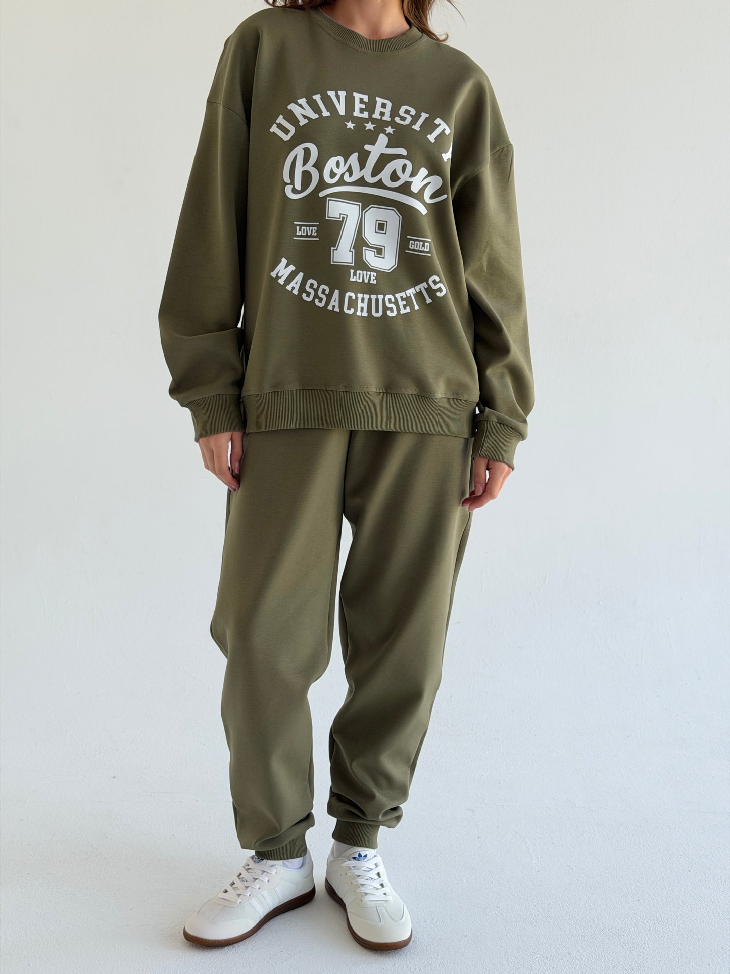 Active Cotten Set In Olive