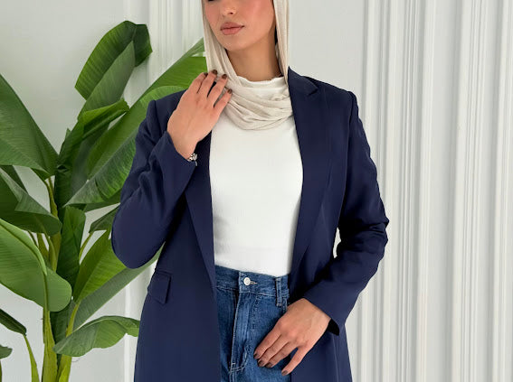 Slim fit navy blue blezer