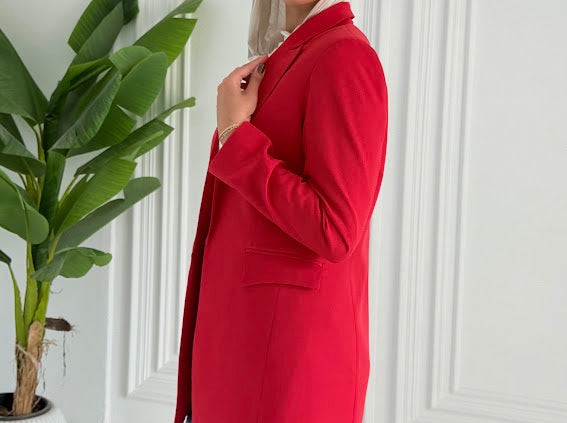 SLIM FIT RED BLAZER