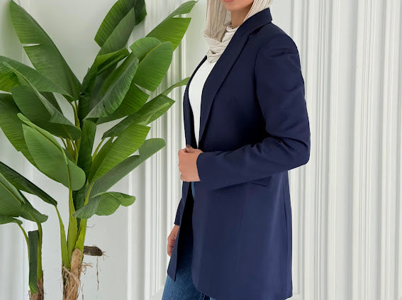 Slim fit navy blue blezer