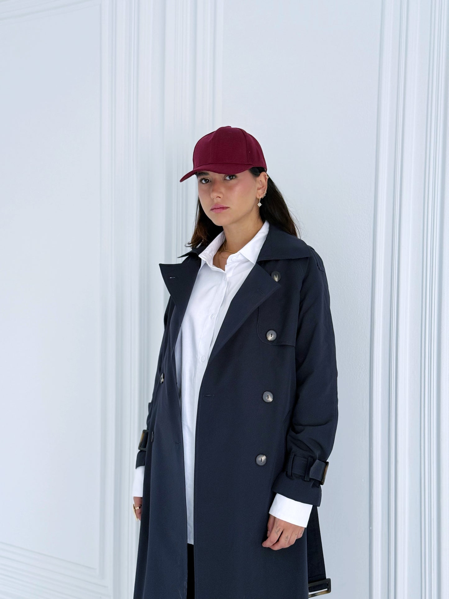 Statement Trench Coat In navy