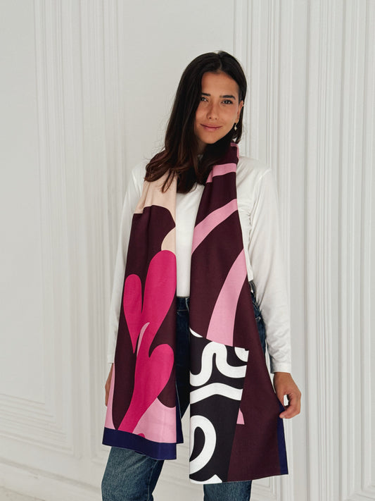Wave wool scarf ( Rectangle )