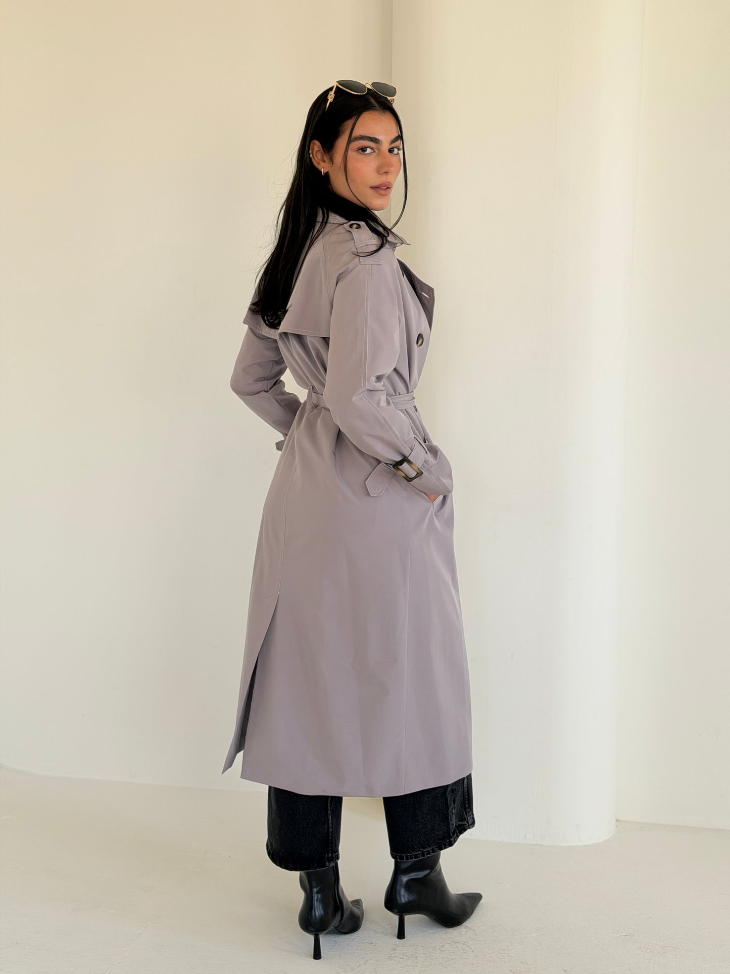 Statement Trench Coat In Gray