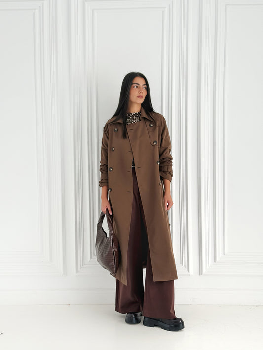 Statement Trench Coat In Brown