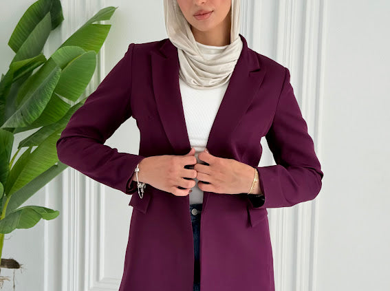 Slim fit purple blazer