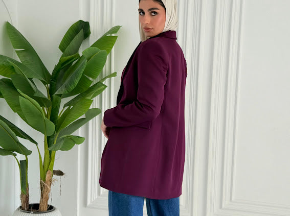 Slim fit purple blazer