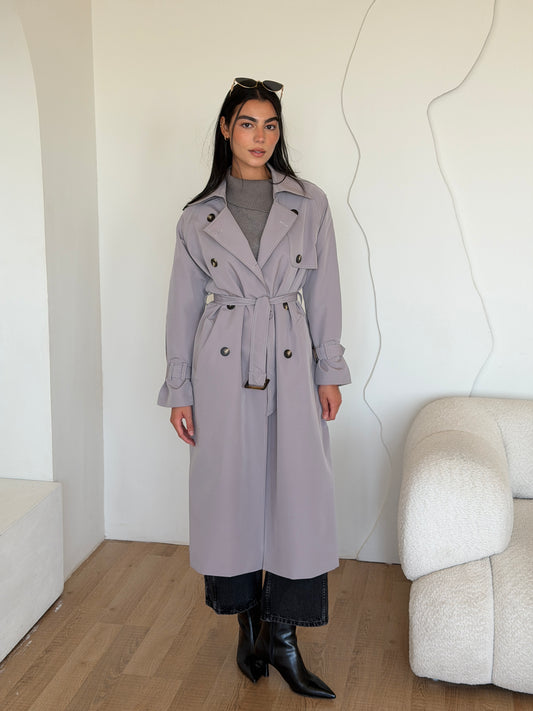 Statement Trench Coat In Gray