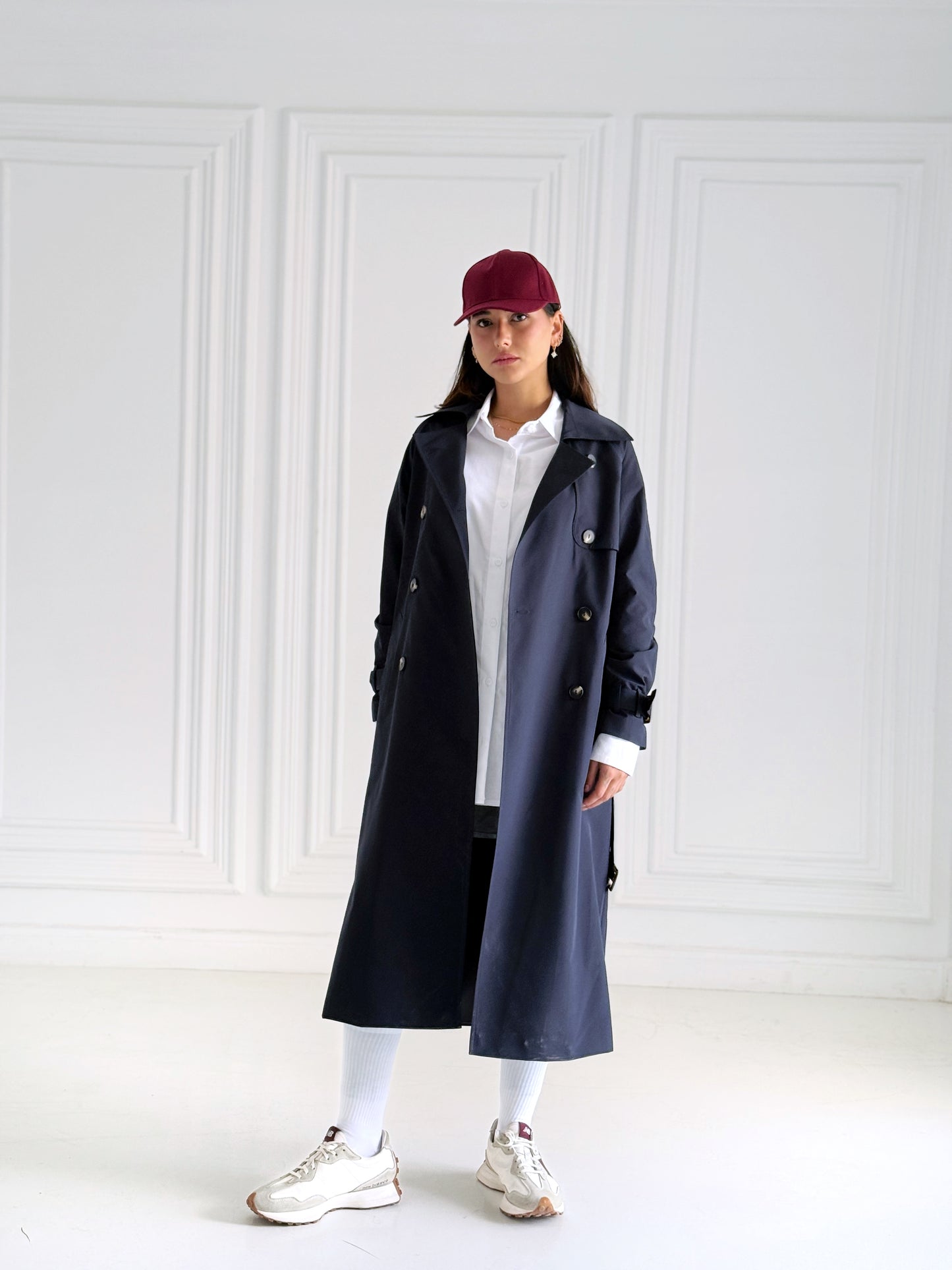 Statement Trench Coat In navy