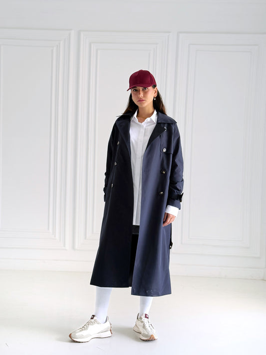 Statement Trench Coat In navy