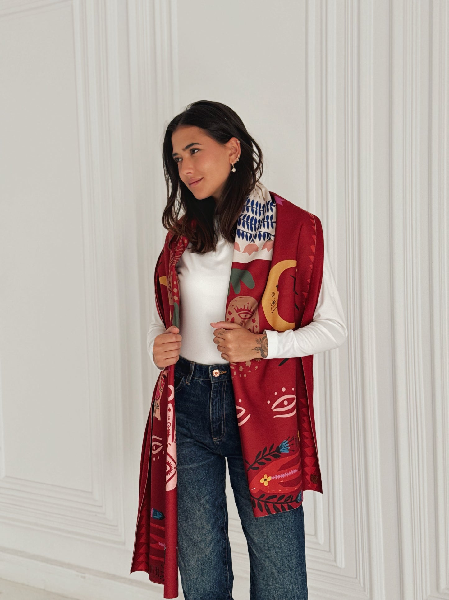 Autumn light wool scarf ( Rectangle)