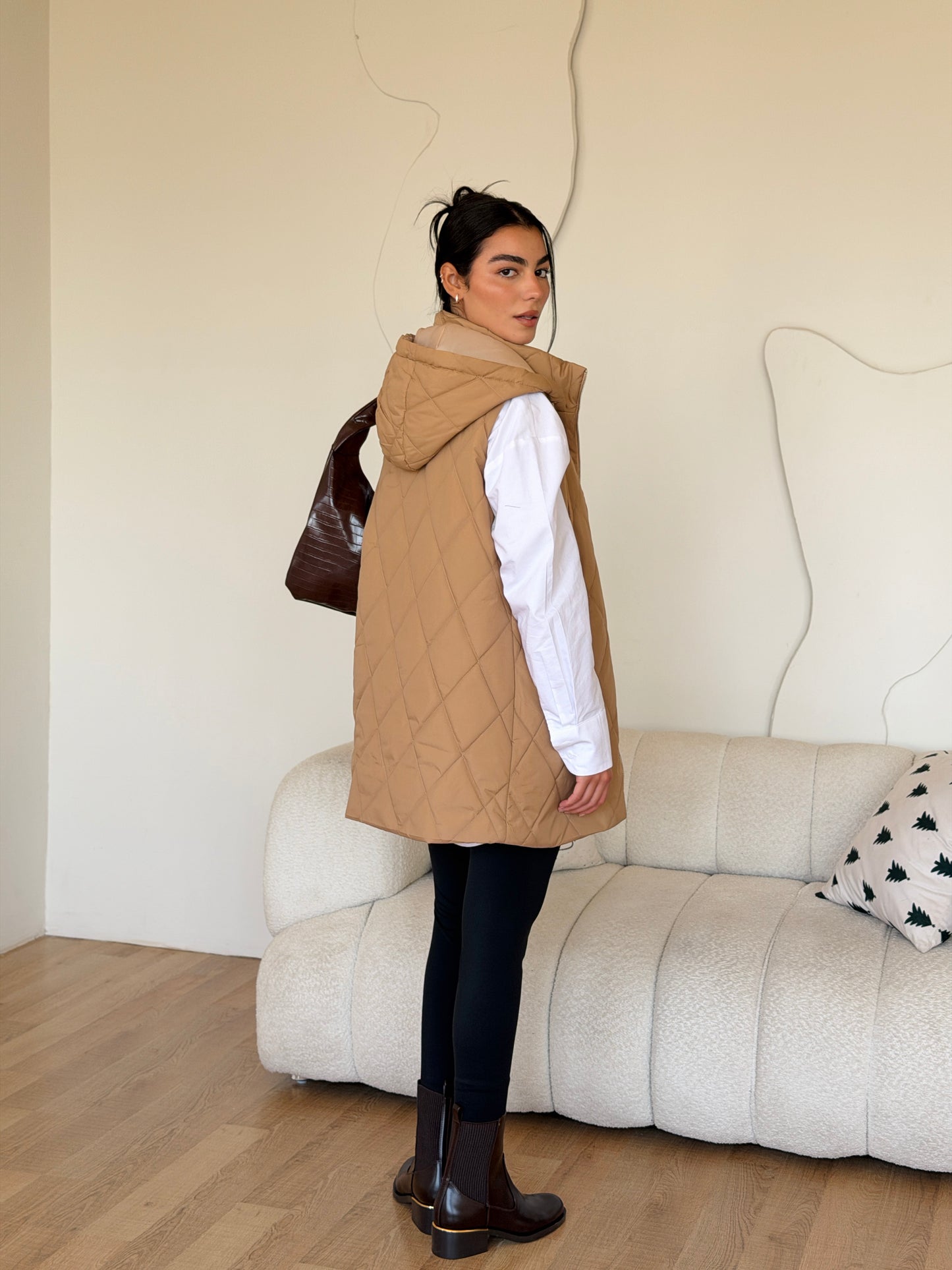 Bamb vest In Camel