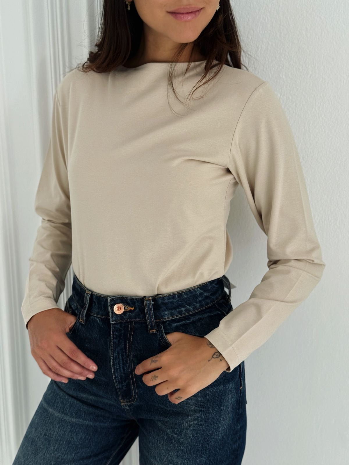Daily basic top in Beige