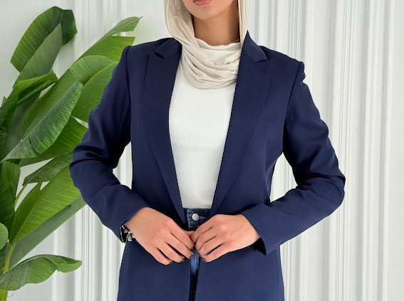 Slim fit navy blue blezer
