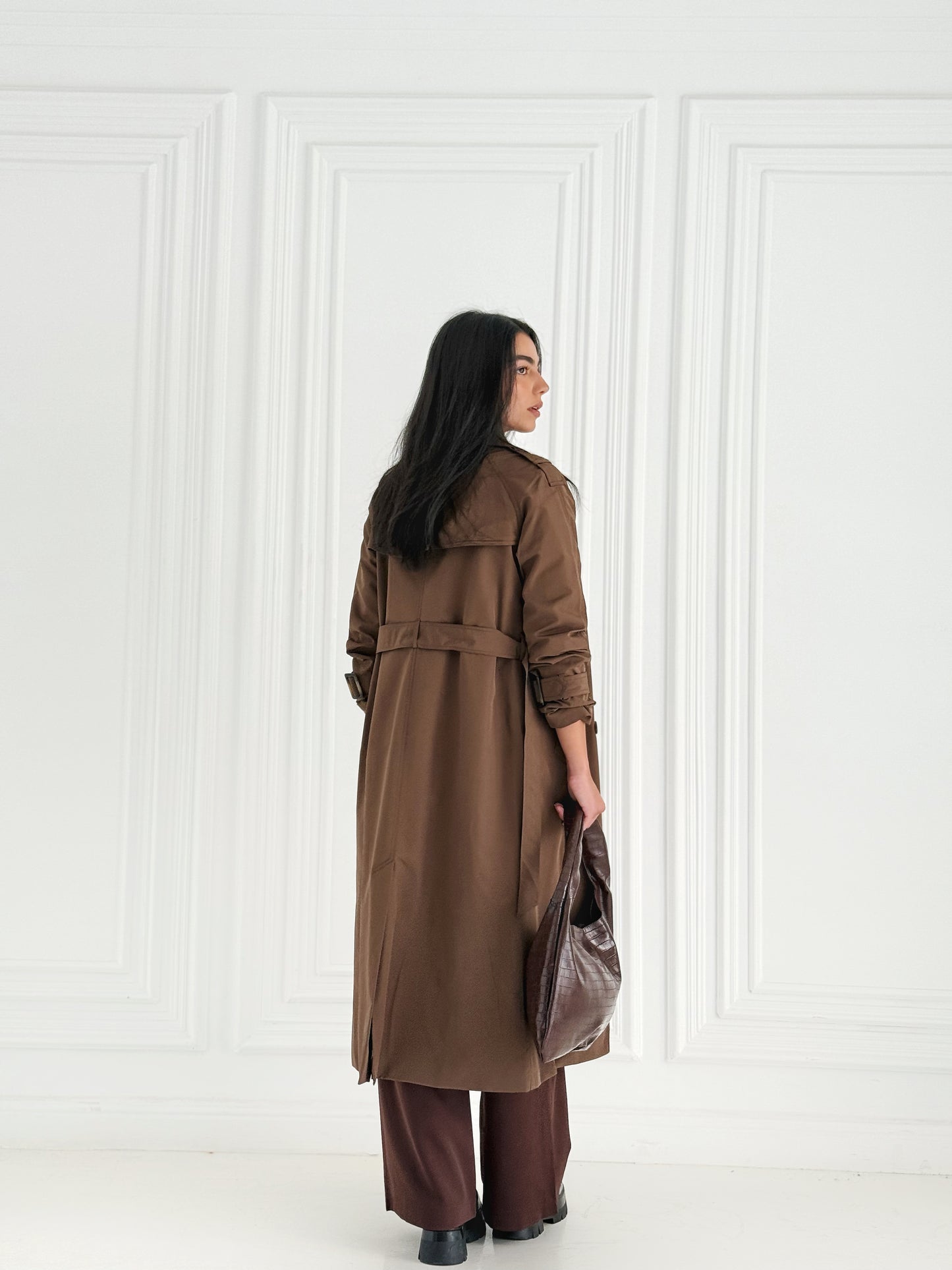 Statement Trench Coat In Brown