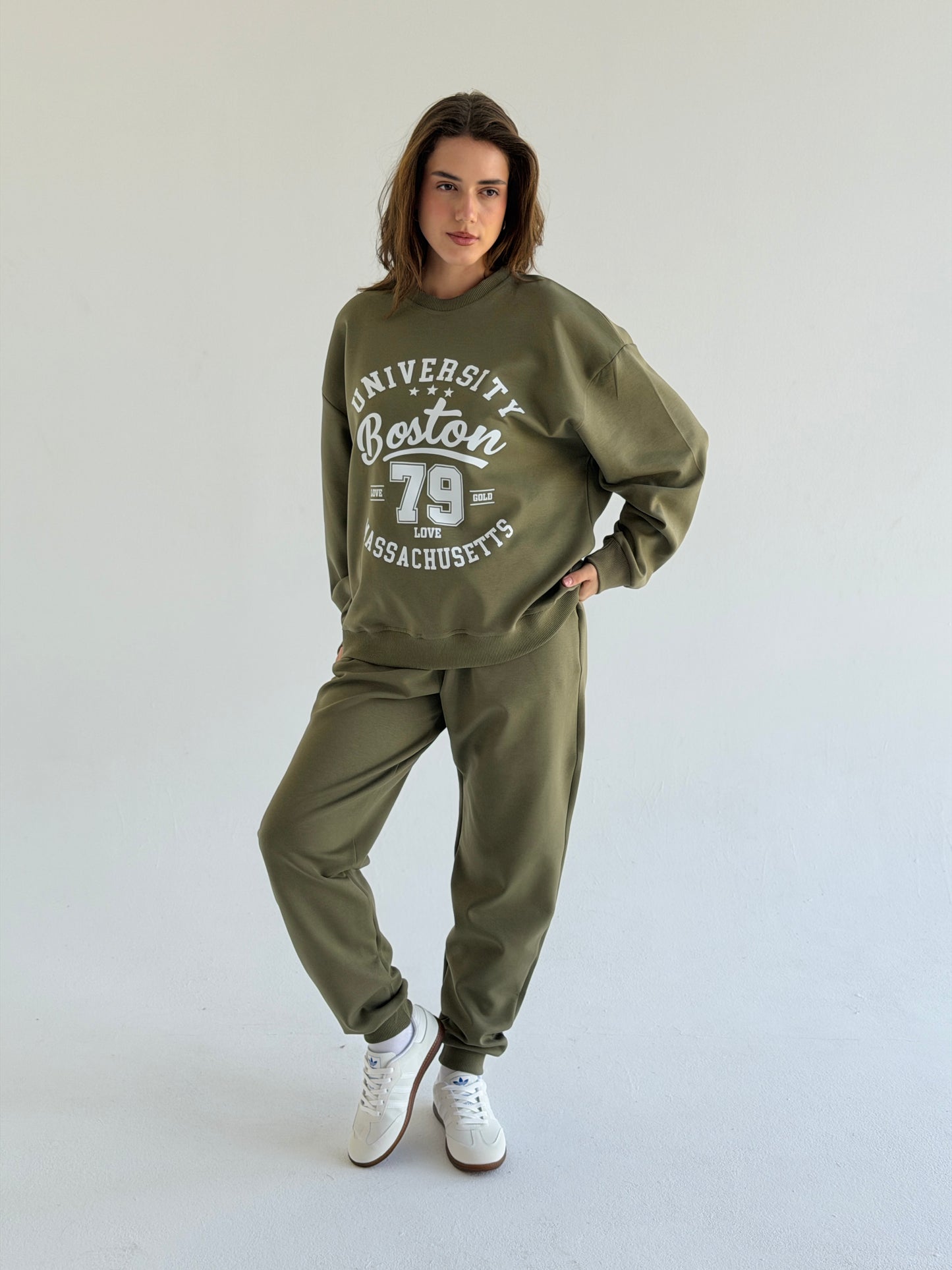 Active Cotten Set In Olive
