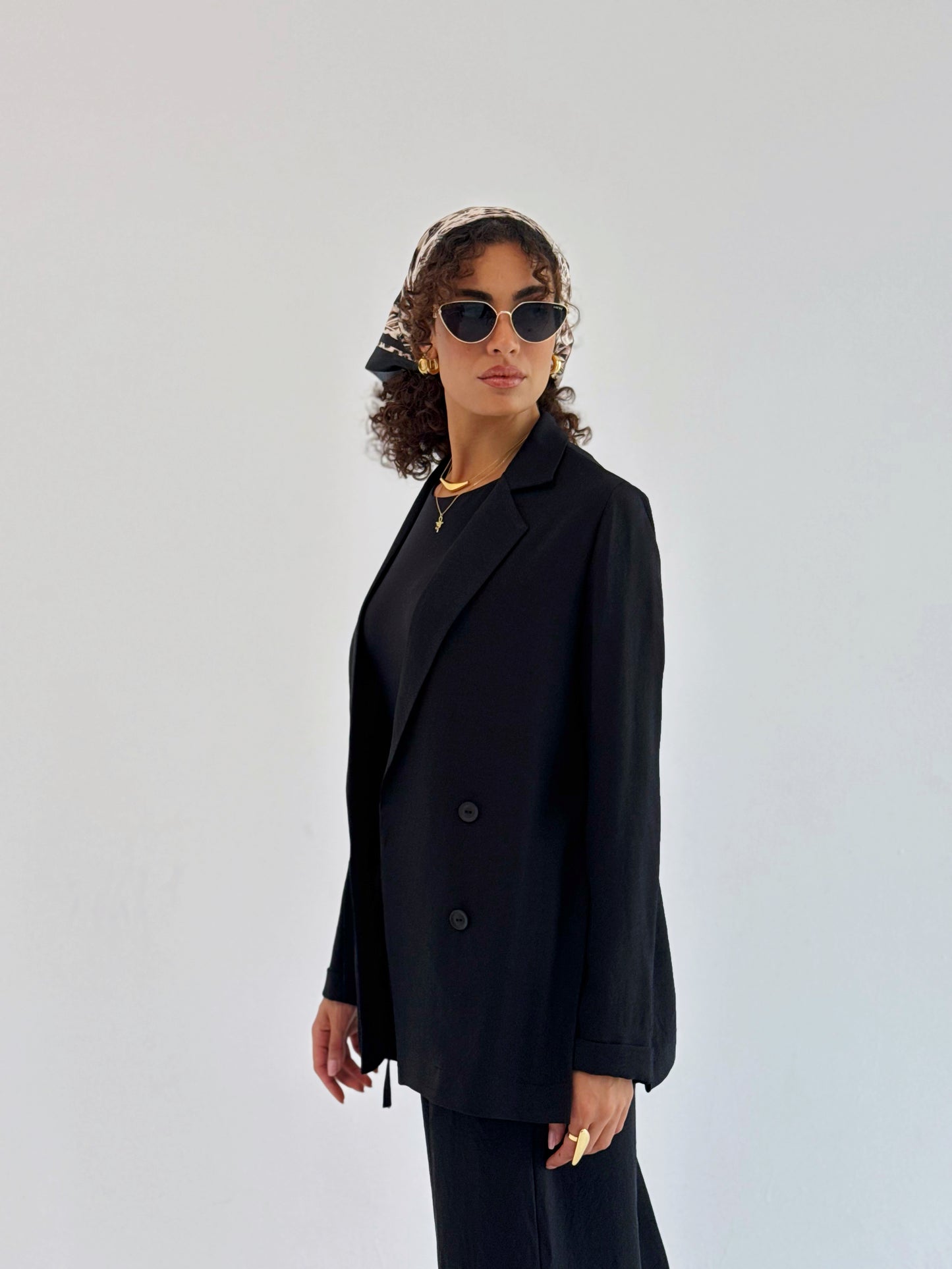 Effortlessly linen set in black
