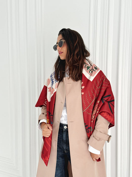 Statement Trench Coat In Cafe
