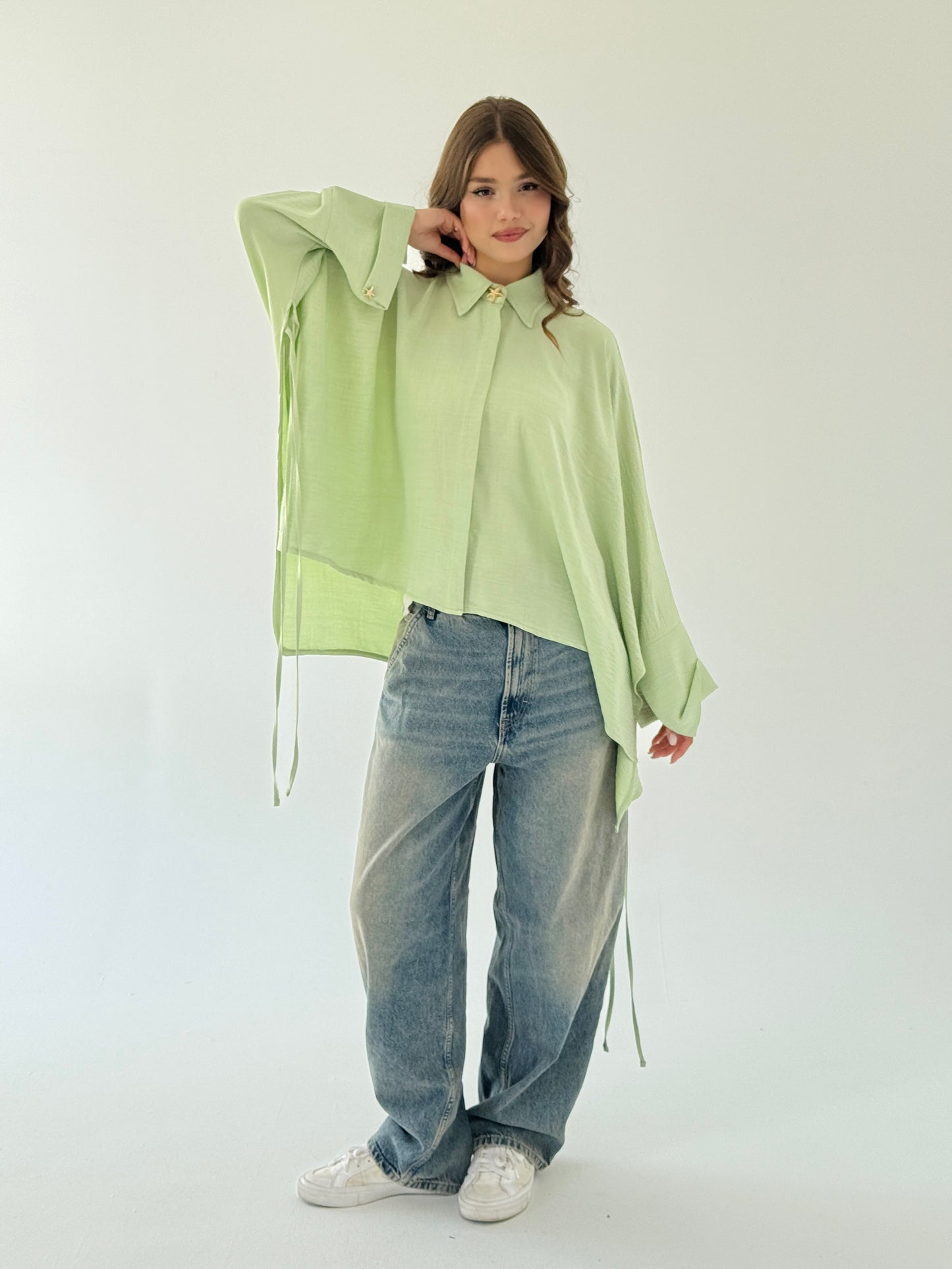 The oversized shirt in matcha