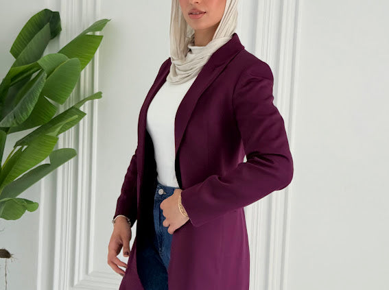 Slim fit purple blazer