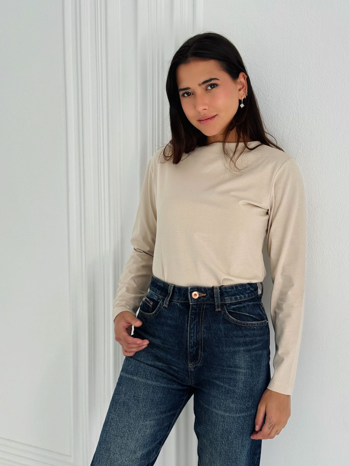 Daily basic top in Beige