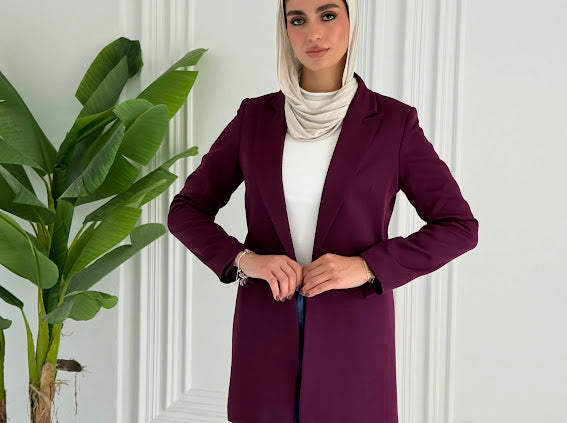 Slim fit purple blazer