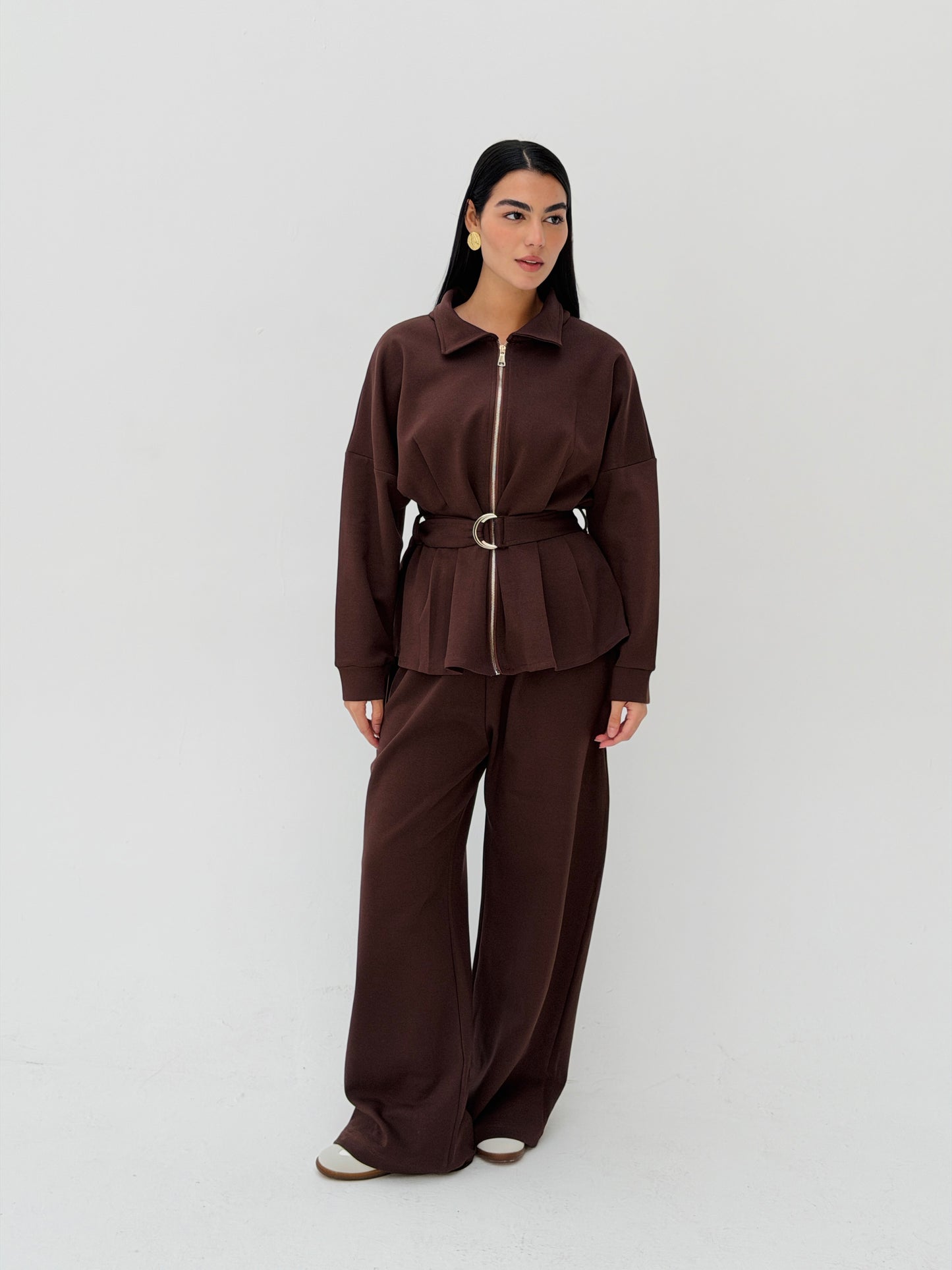 The Belted Set In Brown