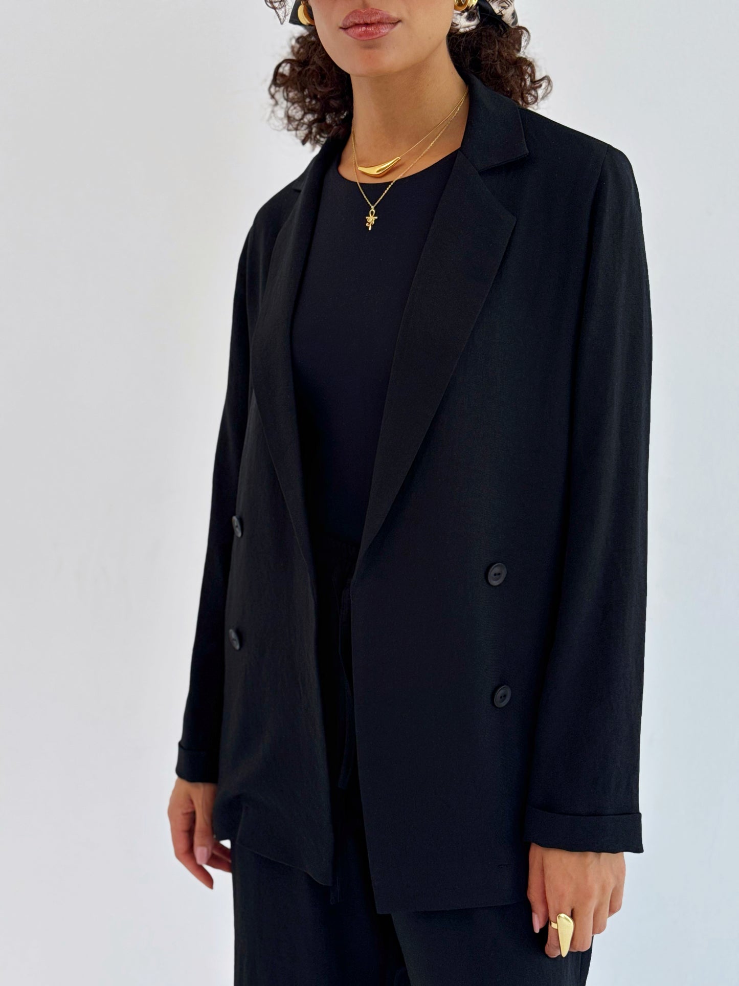 Effortlessly linen set in black
