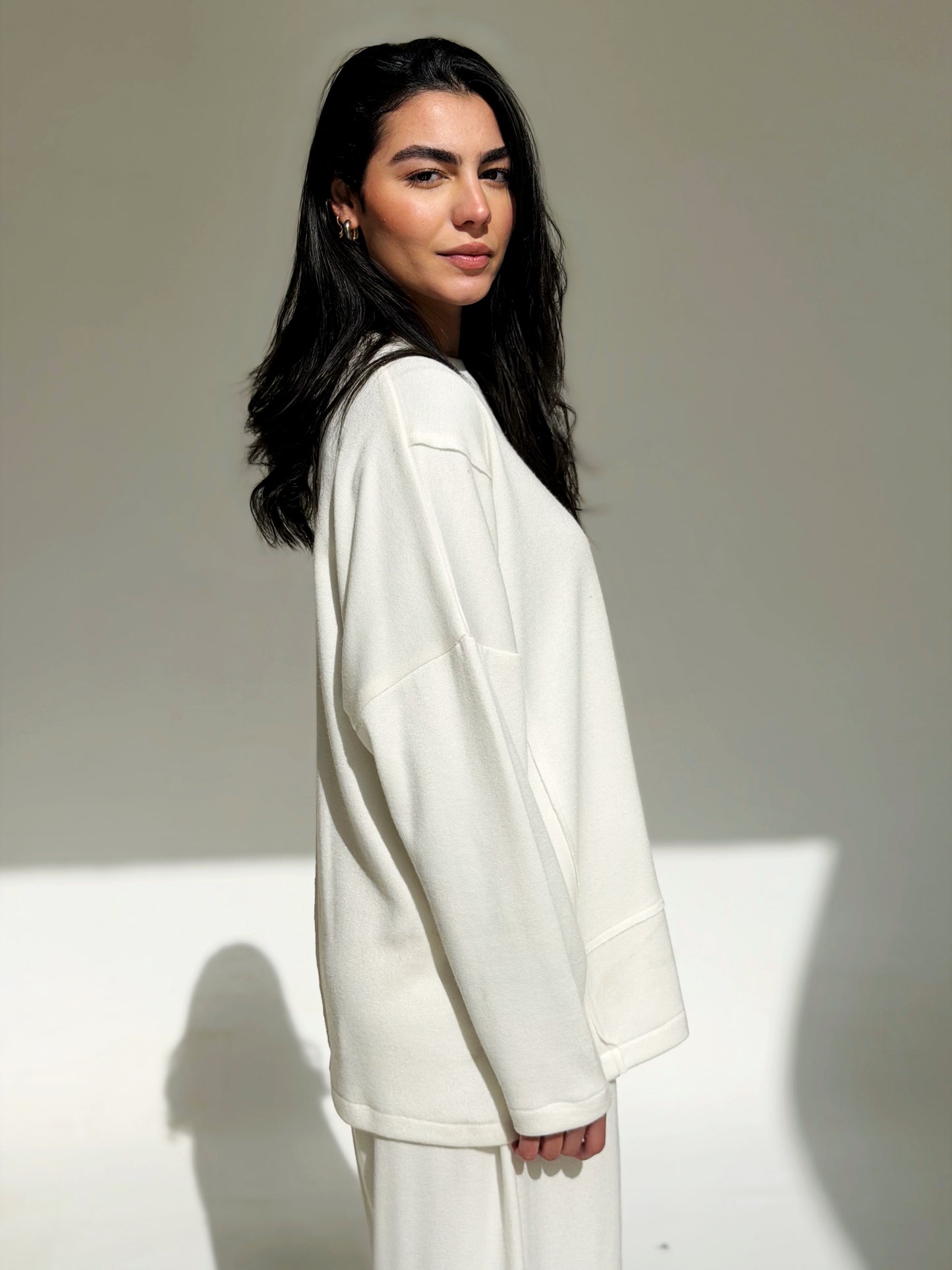 Oversized wool set In off white