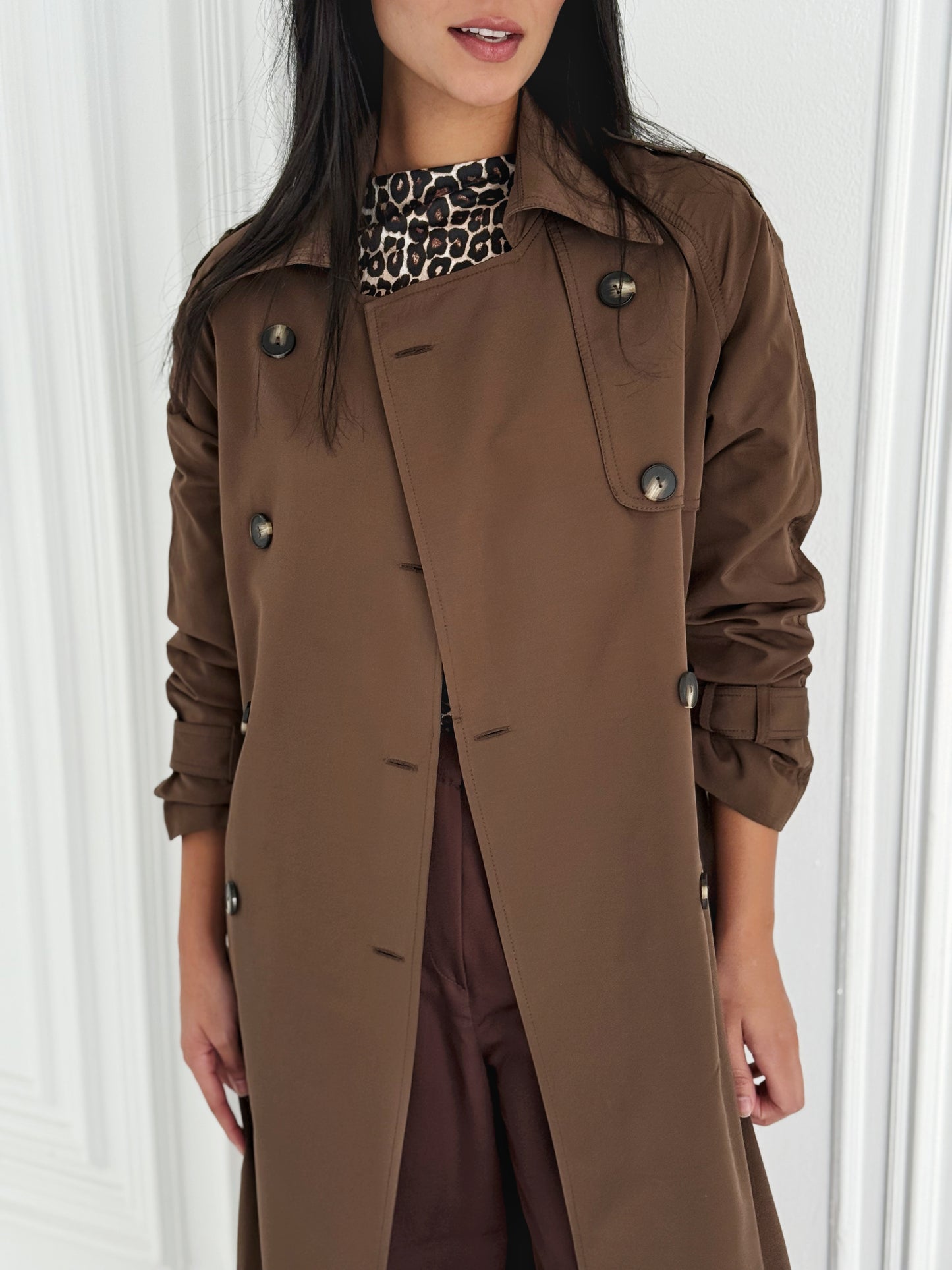 Statement Trench Coat In Brown