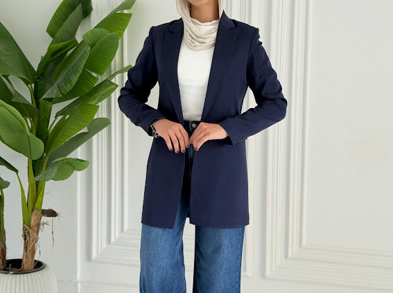 Slim fit navy blue blezer