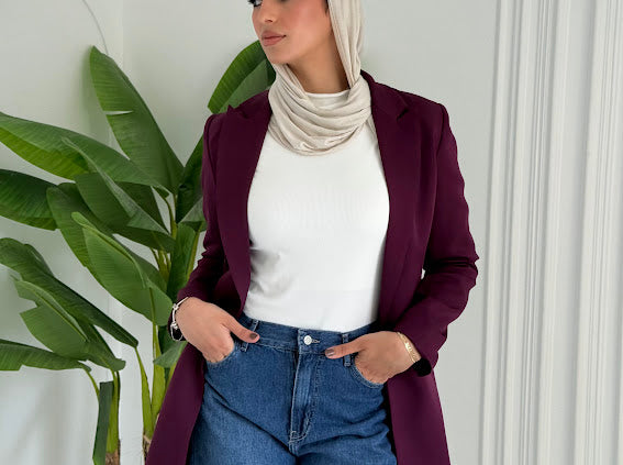 Slim fit purple blazer
