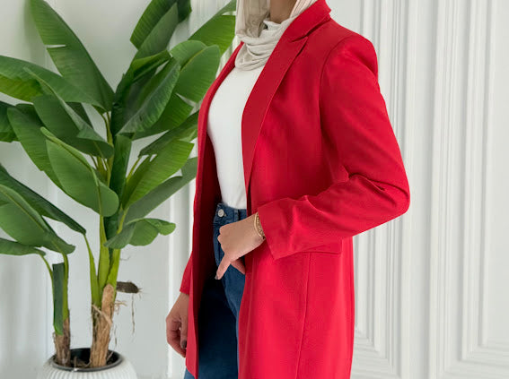SLIM FIT RED BLAZER