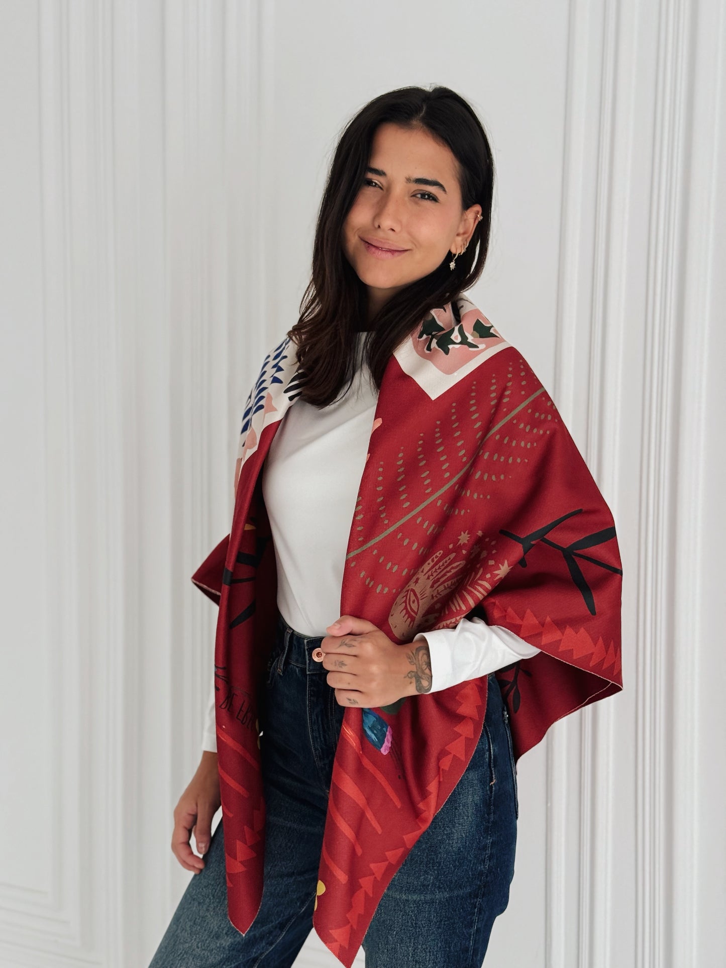 Autumn light wool scarf (square)