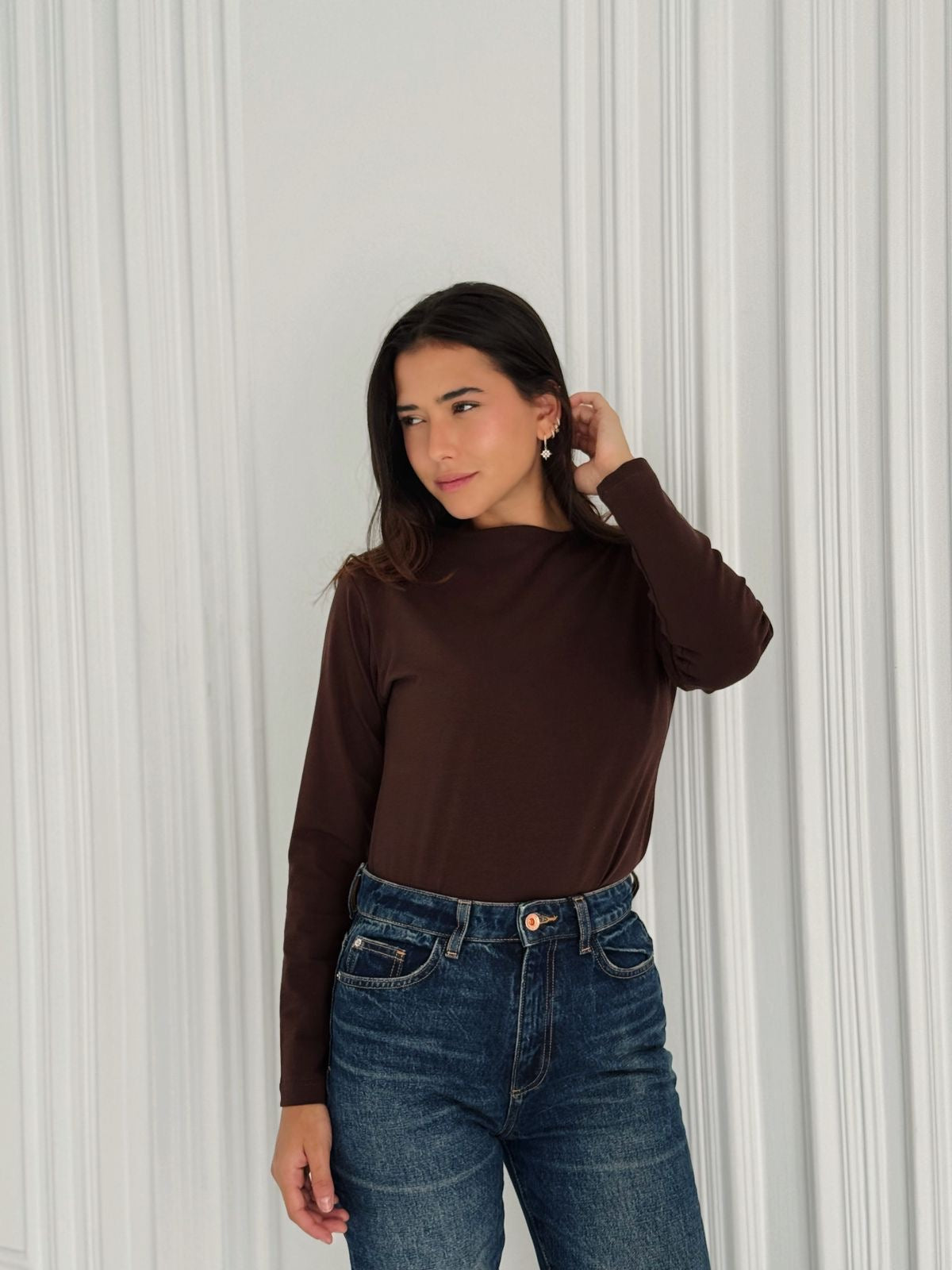 Daily basic top in brown