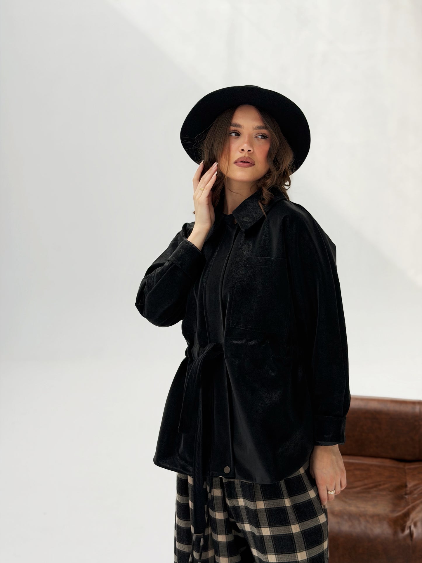 The Over-shirt Leather In Black