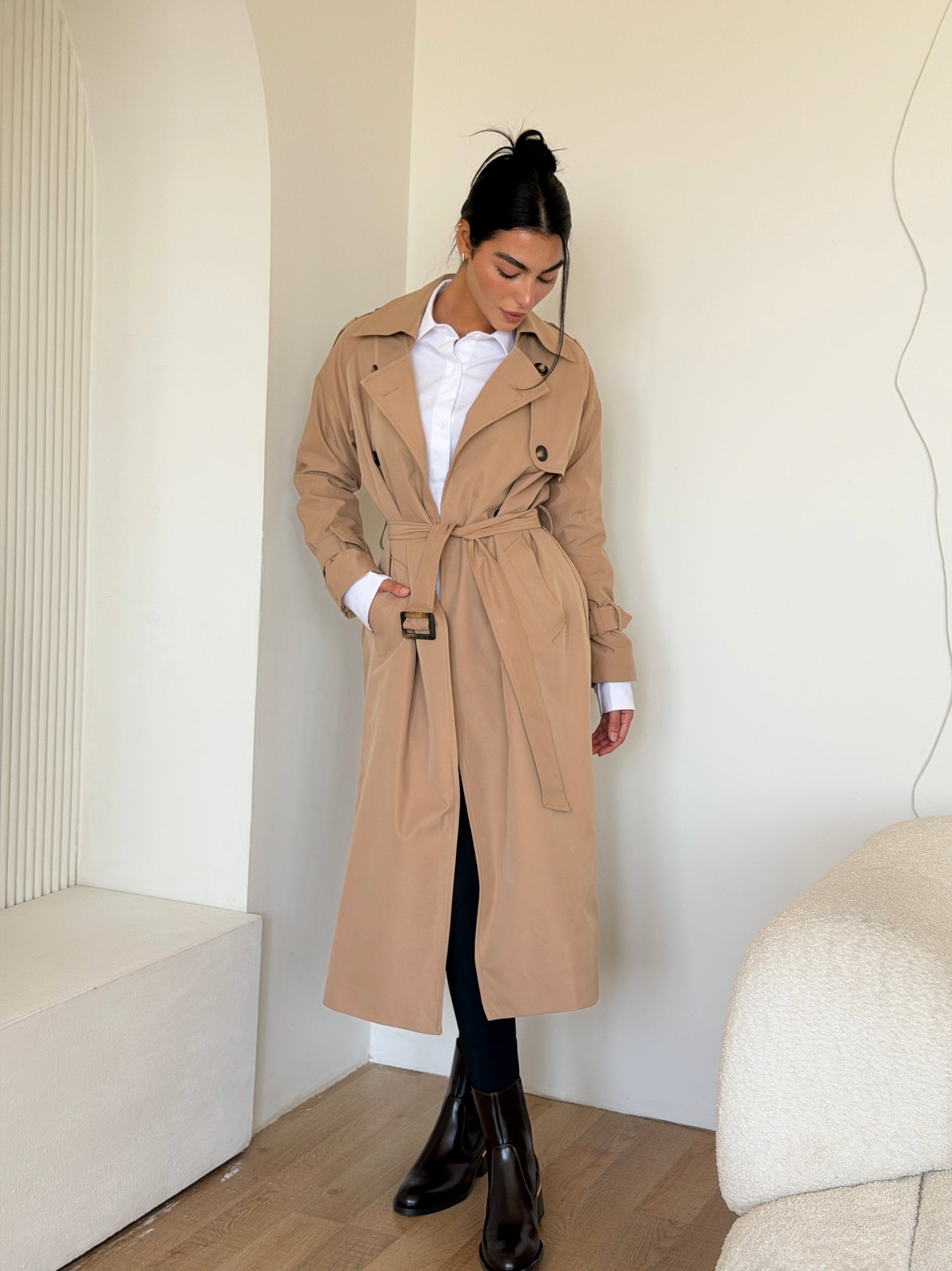 Statement Trench coat In camel