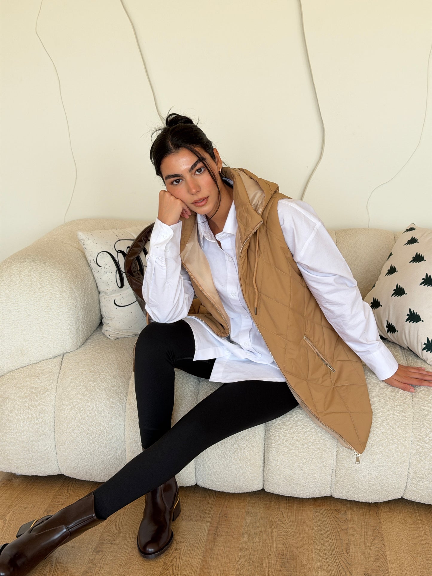 Bamb vest In Camel