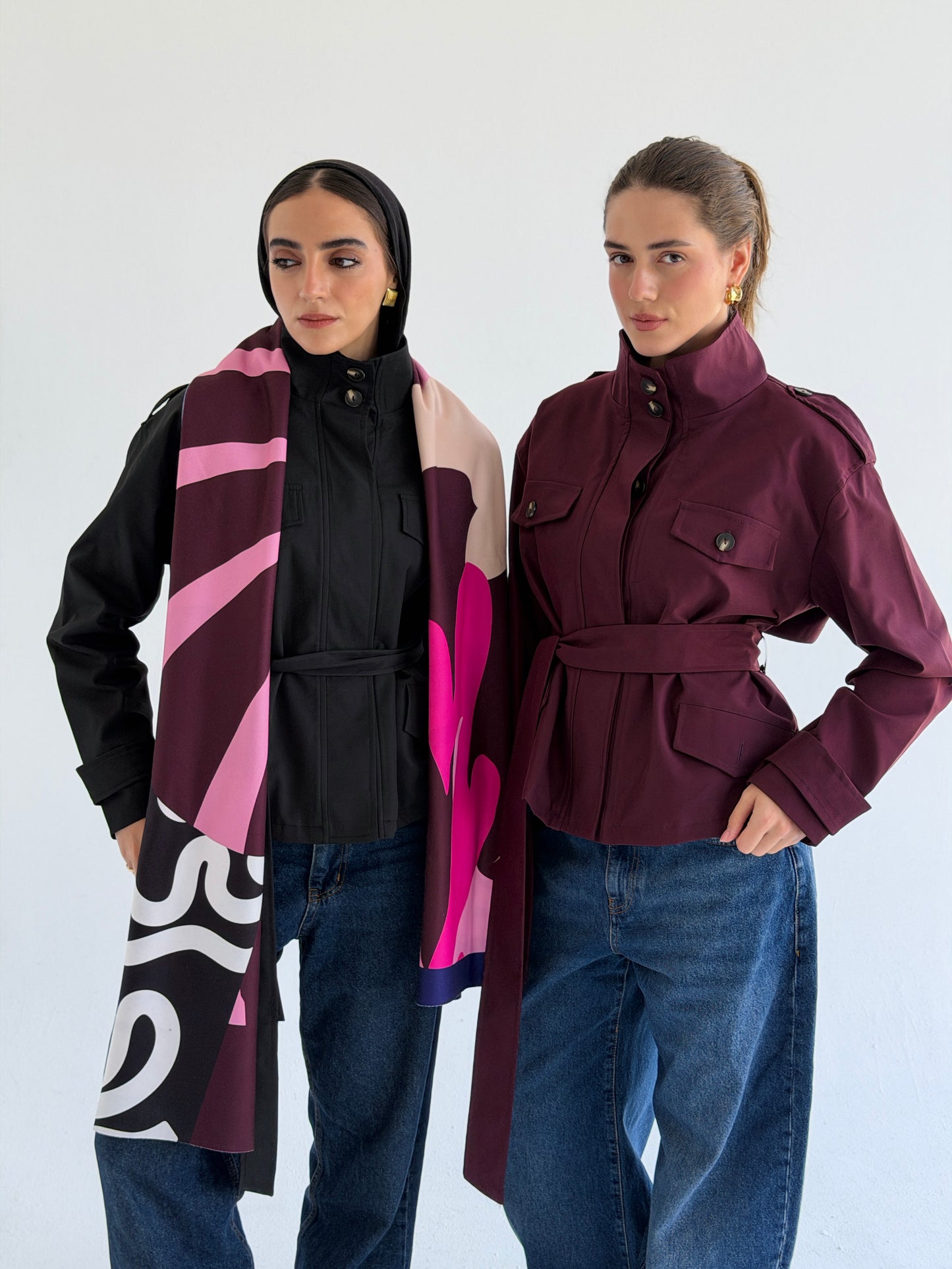 Stand Collar Jacket In Black