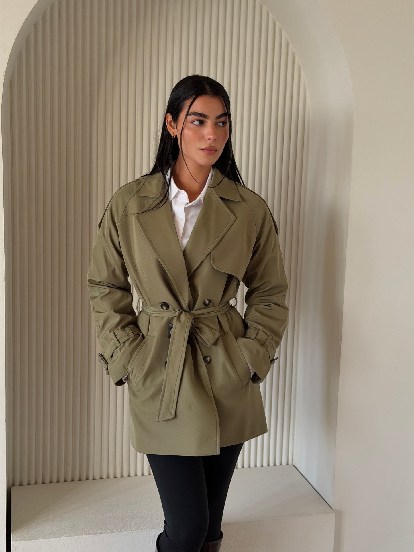 Mini Trench Coat In Matcha
