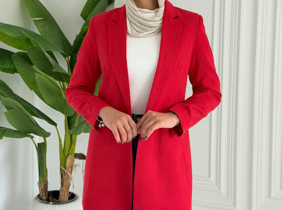 SLIM FIT RED BLAZER